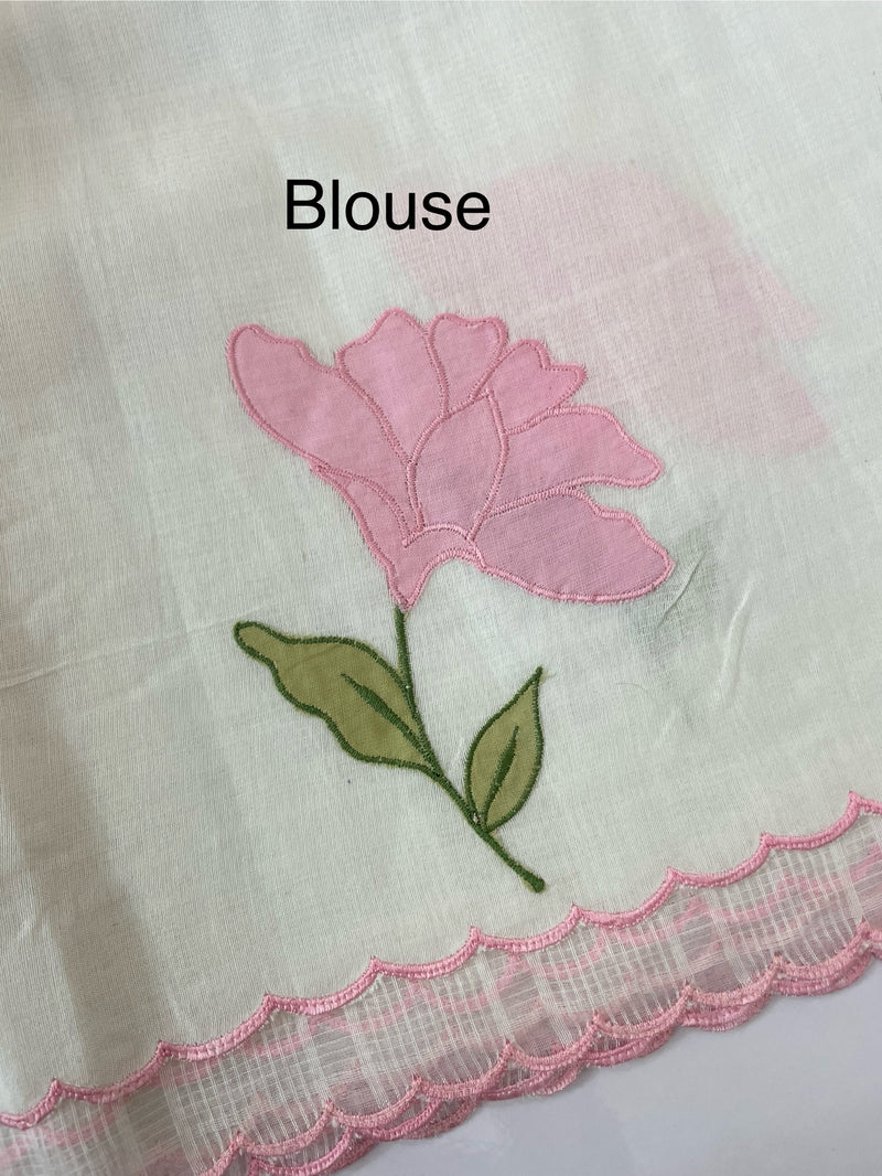 Kota silk cotton saree with applique work MS81789