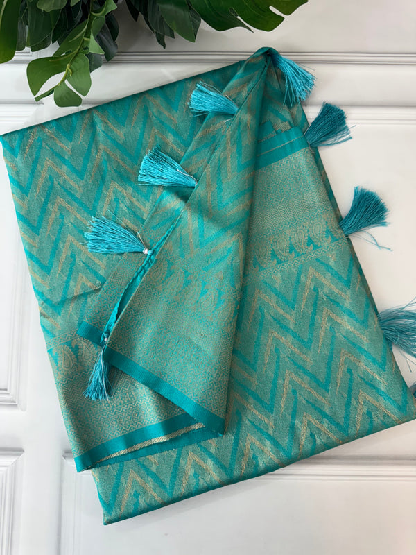 Banarasi soft silk saree MKSS1456 GreenishBlue