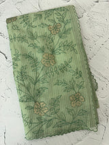 Tissue Silk applique work saree MSH120 JadeGreen