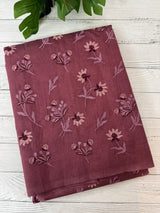 Crushed Blended tussar silk saree with embroidery- MSB7654 Rosewood