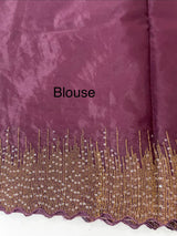 Semi Organza saree with embroidery borders - MSH296 Wine