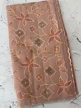 Moonga checks saree with prints and embroidery MSH154- DuskyPeach