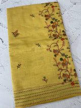 Semi chanderi saree with embriodery MSF590