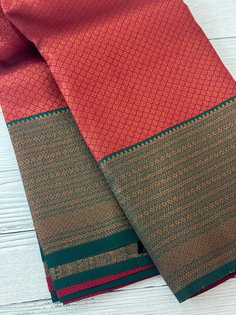 Brocade semi silk saree MS67443
