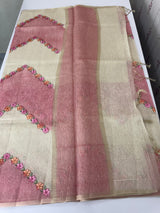 Soft Jute tissue saree with embroidery MJT671