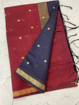 Maheshwari silk cotton saree with zari weaving MMJ764