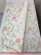 Soft Netkota saree with cross stitch embroidery MSH210