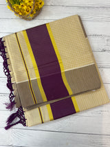 Kerala tissue saree- Gold checks