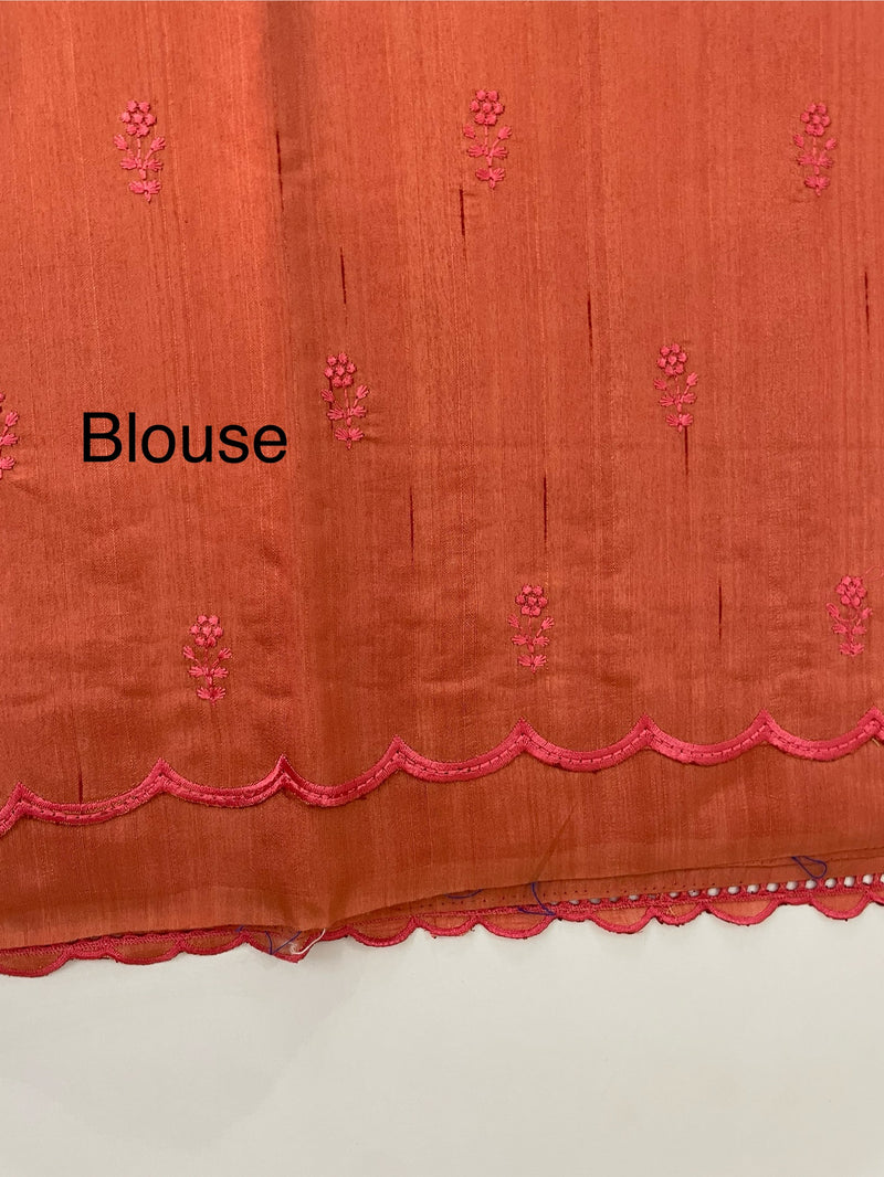 Cutwork semi tussar saree MSTS361