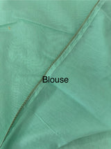 Moonga checks saree with embroidery MSH165 PistaGreen