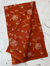 Soft kota checks saree with embroidery MSK2158 - RustOrange