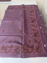 Pure bamboo tussar silk saree with cutwork & embriodery - MTSS670