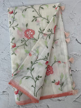 Soft Netkota saree with cross stitch embroidery MSH210