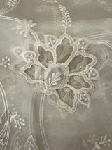 Glass organza saree with applique work- MSHW229