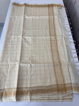 Soft blended tussar saree MKT121 - small checks