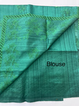 Cutwork Blended matka Tussar silk saree with embroidery MS4899
