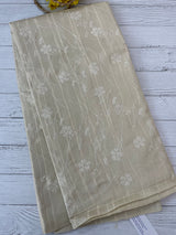 Blended soft tussar saree with embriodery - MS14997 - Offwhite