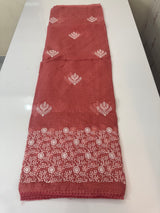 Kota checks saree with embroidery SVTS31 Peach