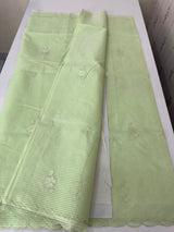 Moonga Kota checks saree with applique work MMC457 PistaGreen