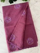 Organza saree with embroidery - MSH375 Magenta