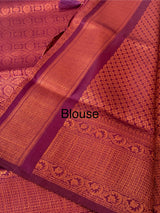Brocade soft silk saree in copper zari weaving  MS6771