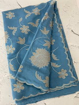 Malai chanderi saree with applique work MSM6201
