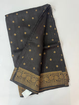 Banarasi Tussar Georgette Saree  - MS44376 Black
