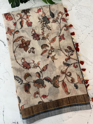 Printed Semi Kota Doria Sarees with blouse - MKD561 (5)