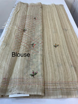 Handworked Blended tussar silk saree with handworked blouse MS90543