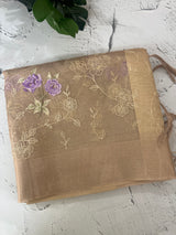 Tissue silk saree with embroidery MSH236