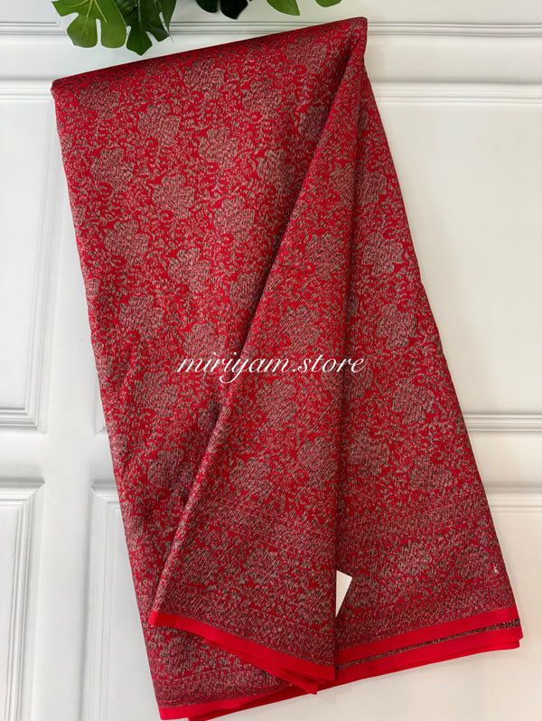 Semi katan Banarasi saree - MSKB134 RED