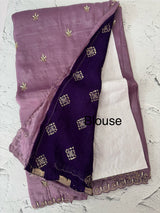 Crush organza saree with blouse- SALE40