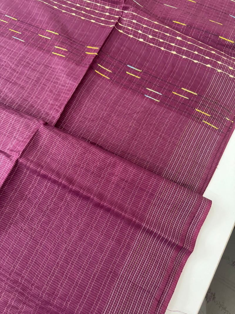 Blended tussar saree with thread work MTS5444