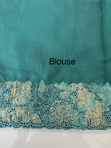 Soft Organza saree with cutwork tissue applique borders - MCW765