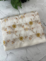 White Kota Supernet saree with embroidery MSH153 - White to Yellow