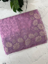 Semi Soft Organza saree with thread work and applique borders - MCW666 Lavender