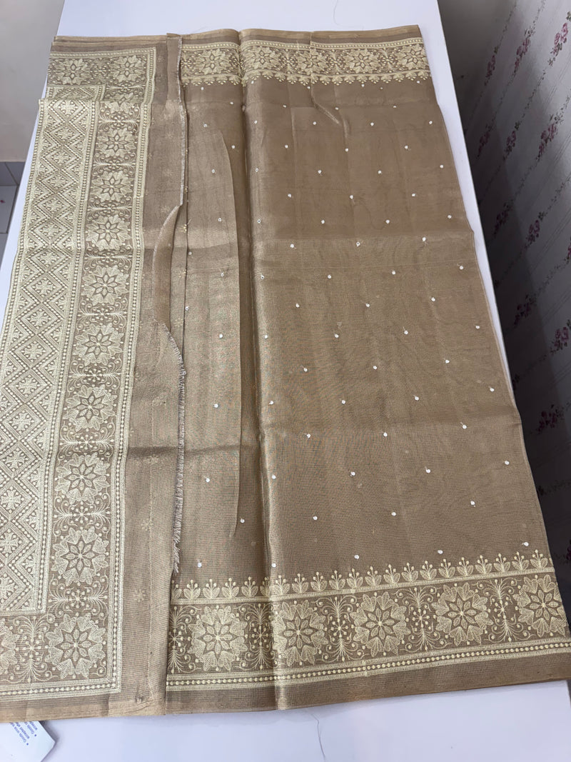 Tissue silk saree with Chikankari embroidery MTTS97(3)