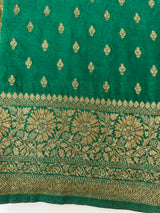 Semi banarasi Khaddi Georgette saree - MS1499 Green