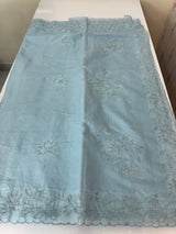 Mul chanderi saree with applique borders MSH112 - PowderBlue