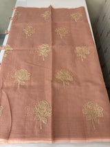 Kota Moonga checks saree with tissue applique work MMS431