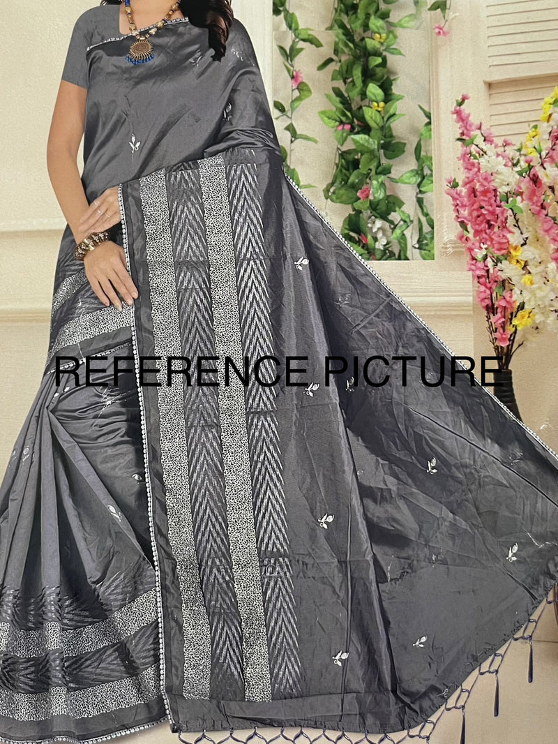 Art silk saree with thread work MAS770 LEAFGREEN