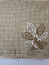 Kota  checks saree with embroidery - MS7679 Beige