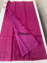 Soft organza saree with thread lines and sequence work MOS868 (17)