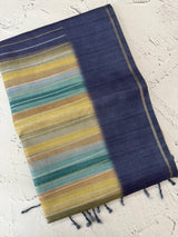 Multi color Semi soft silk saree with borders MSS590
