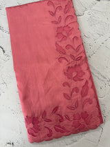 Semi silk saree with applique borders MSH231 PeachPink