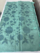 Tissue chanderi saree with applique work MSH699 - AquaGreen