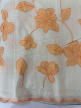 Mul chanderi applique work saree MSH170