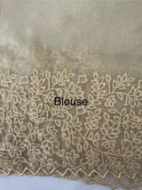 Organza saree with embroidery - MSH429 Beige