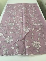 Soft kota silk saree with applique work MS14410 DuskyLavender