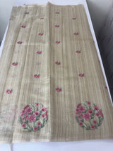 Blended tissue tussar saree with embriodery - MS8945